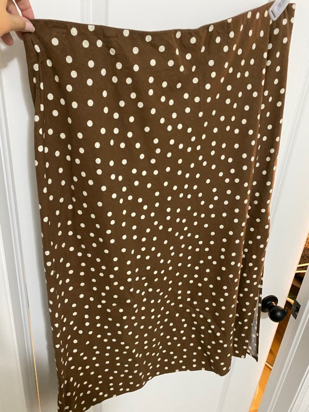 Brown Polka Dot Linen Blend Gap Skirt XXL - Picture 7 of 7